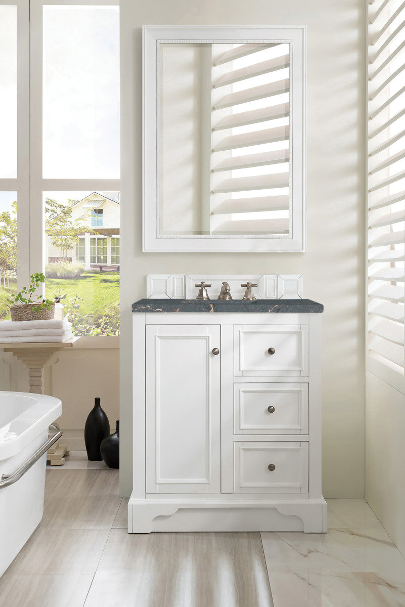De Soto 30" Single Vanity Cabinet, Bright White