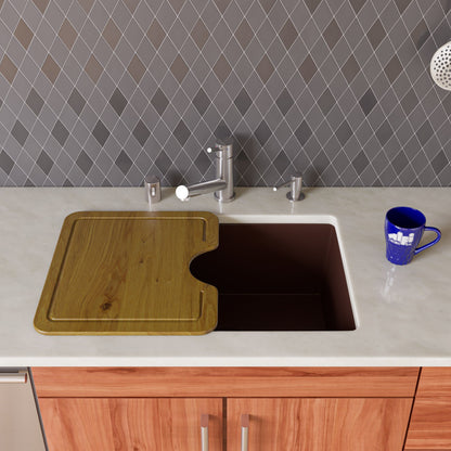 ALFI brand AB2420UM 24" Undermount Single Bowl Granite Composite Kitchen Sink