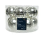Glass 2.4" Ornaments - 10 piece Set - Elegant Silver
