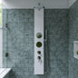 ALFI brand  ABSP50W White Glass Shower Panel with 2 Body Sprays and Rain Shower Head