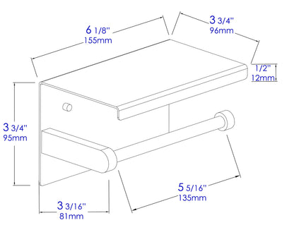 AlFI brand ABTP66 Toilet Paper Holder with Shelf