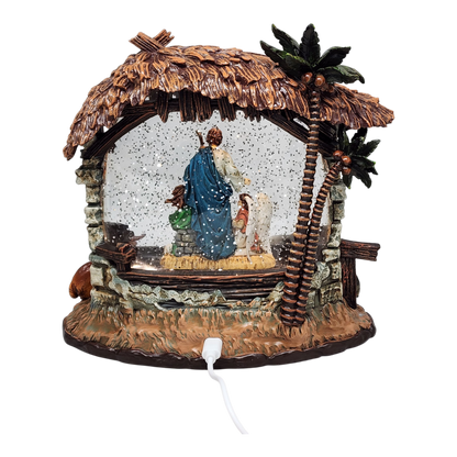 Enchanted Lighted Spinning Nativity Waterglobe