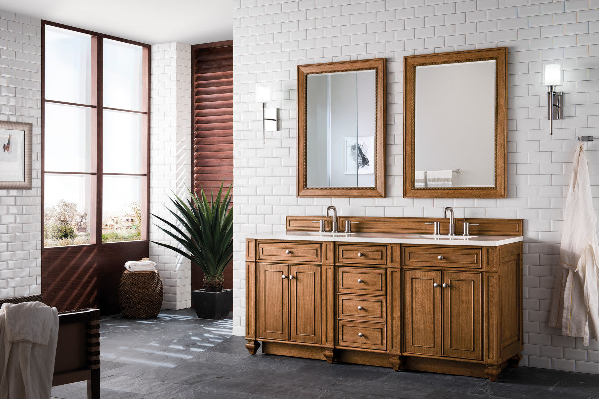 Bristol 72" Double Vanity Cabinet, Bright White