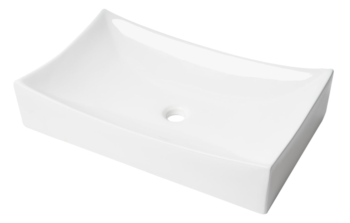 ALFI brand  ABC904 White 26" Fancy Rectangular Above Mount Ceramic Sink