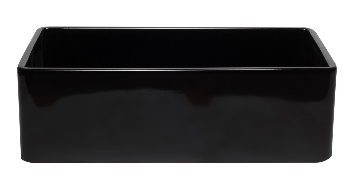 ALFI brand AB3320SB 33 inch Black Reversible Single Fireclay Farmhouse Kitchen Sink