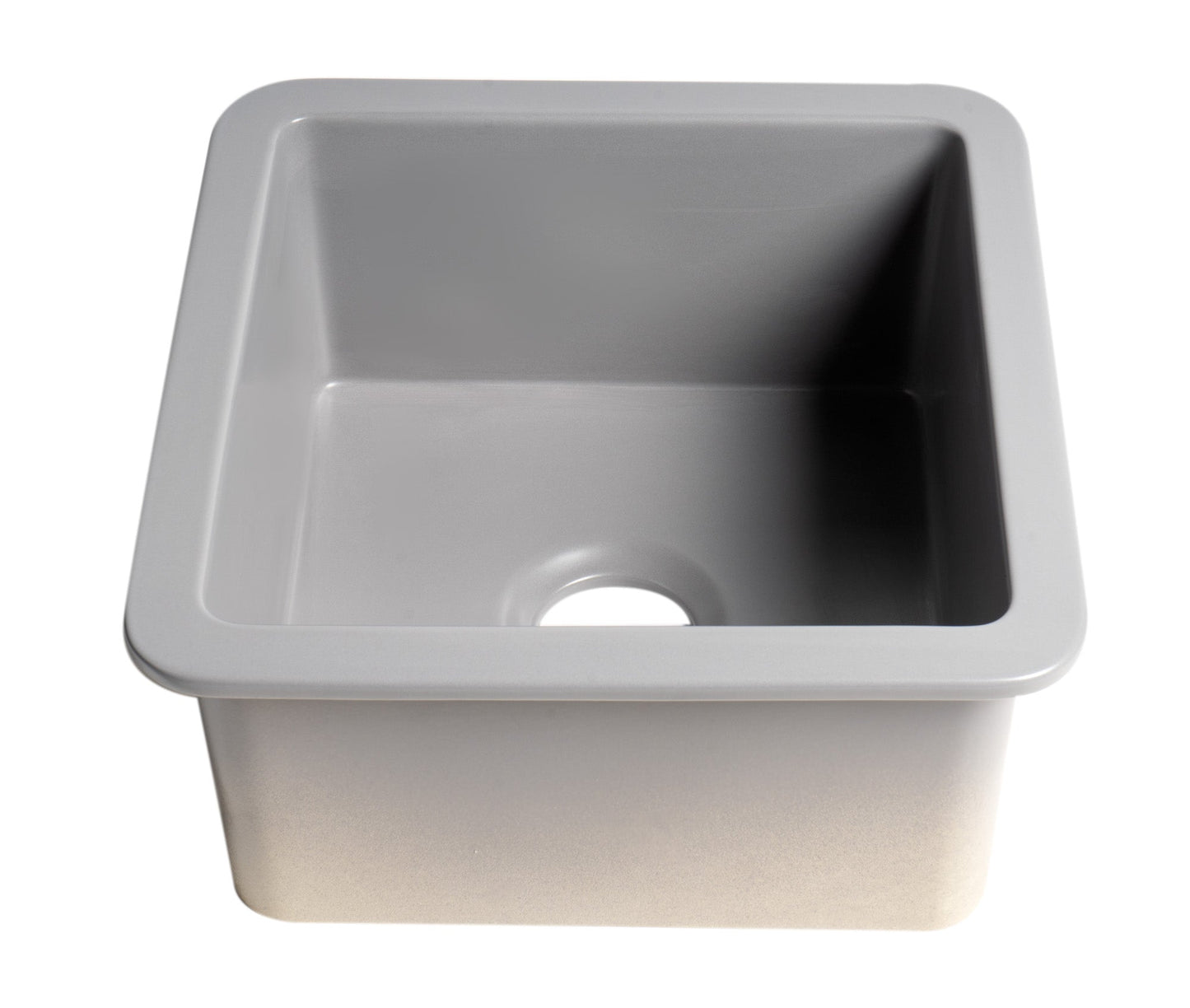 ALFI brand ABF1818S Square 18" x 18" Undermount / Drop In Fireclay Prep Sink