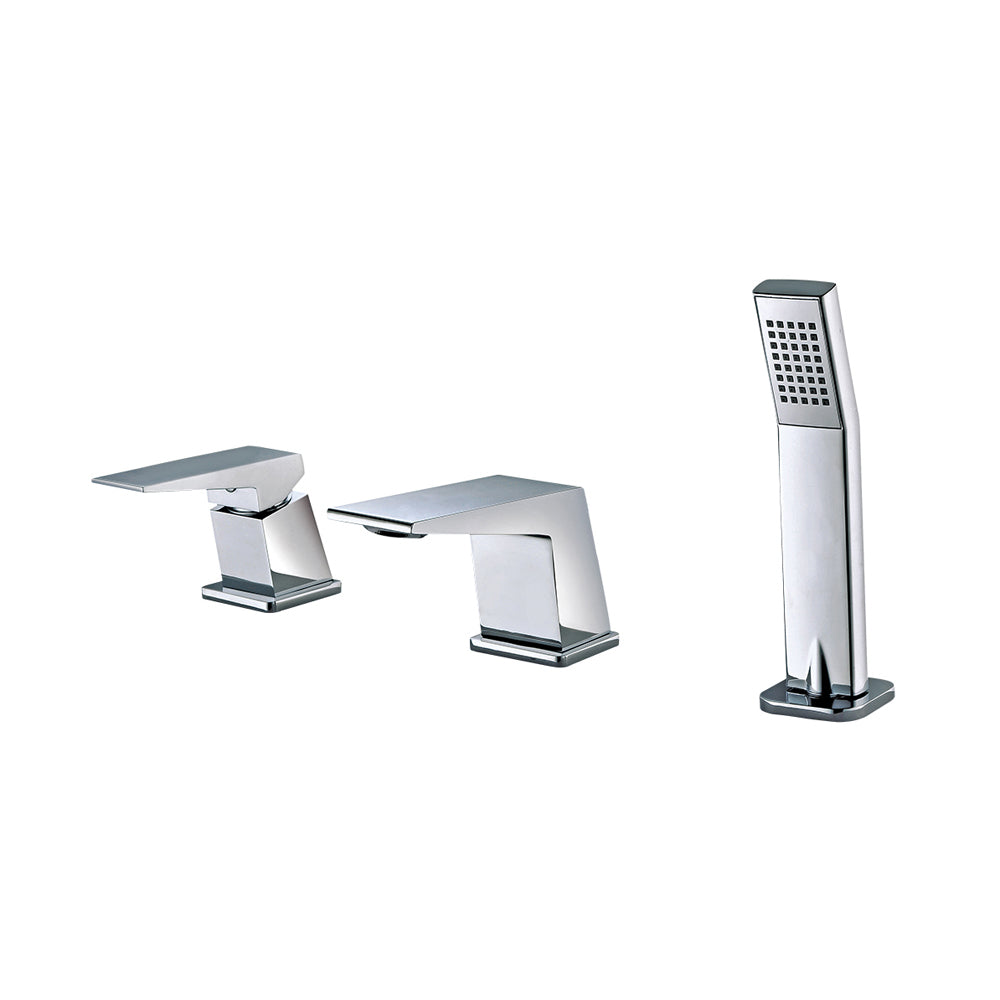 ALFI brand AB2464 Deck Mounted 3 Hole Tub Filler & Shower Head