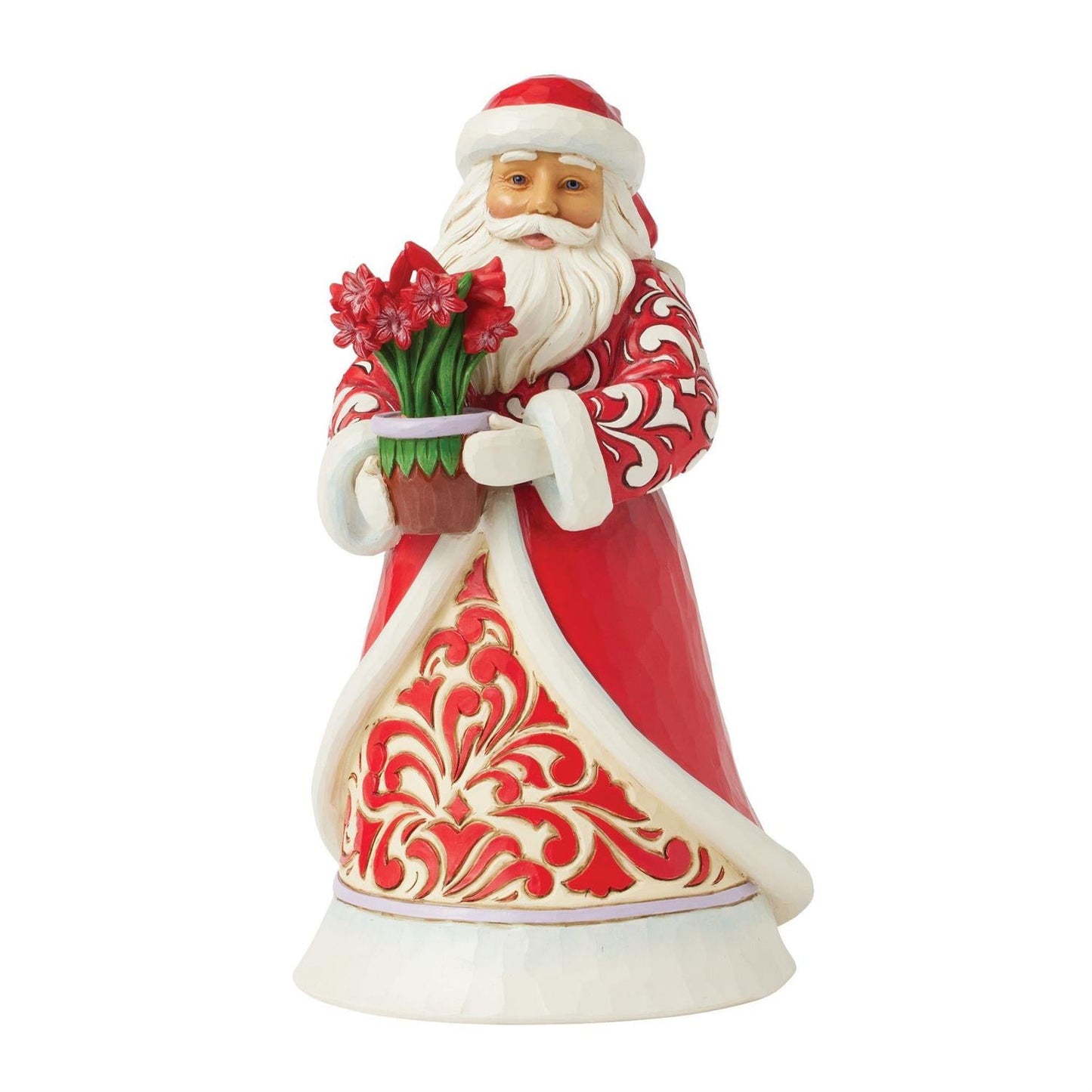 Blooms Of The Season Santa Figurine