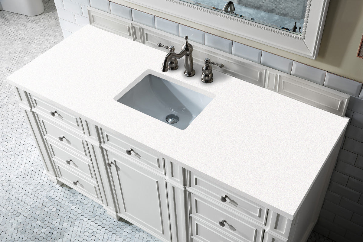 Bristol 60" Single Vanity Cabinet, Bright White