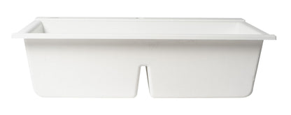 ALFI brand AB3418DBDI 33" Granite Composite Workstation Step Rim Double Bowl Drop In Sink with Accessories