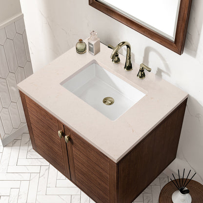 Amberly 30" Single Vanity Cabinet, Mid-Century Walnut