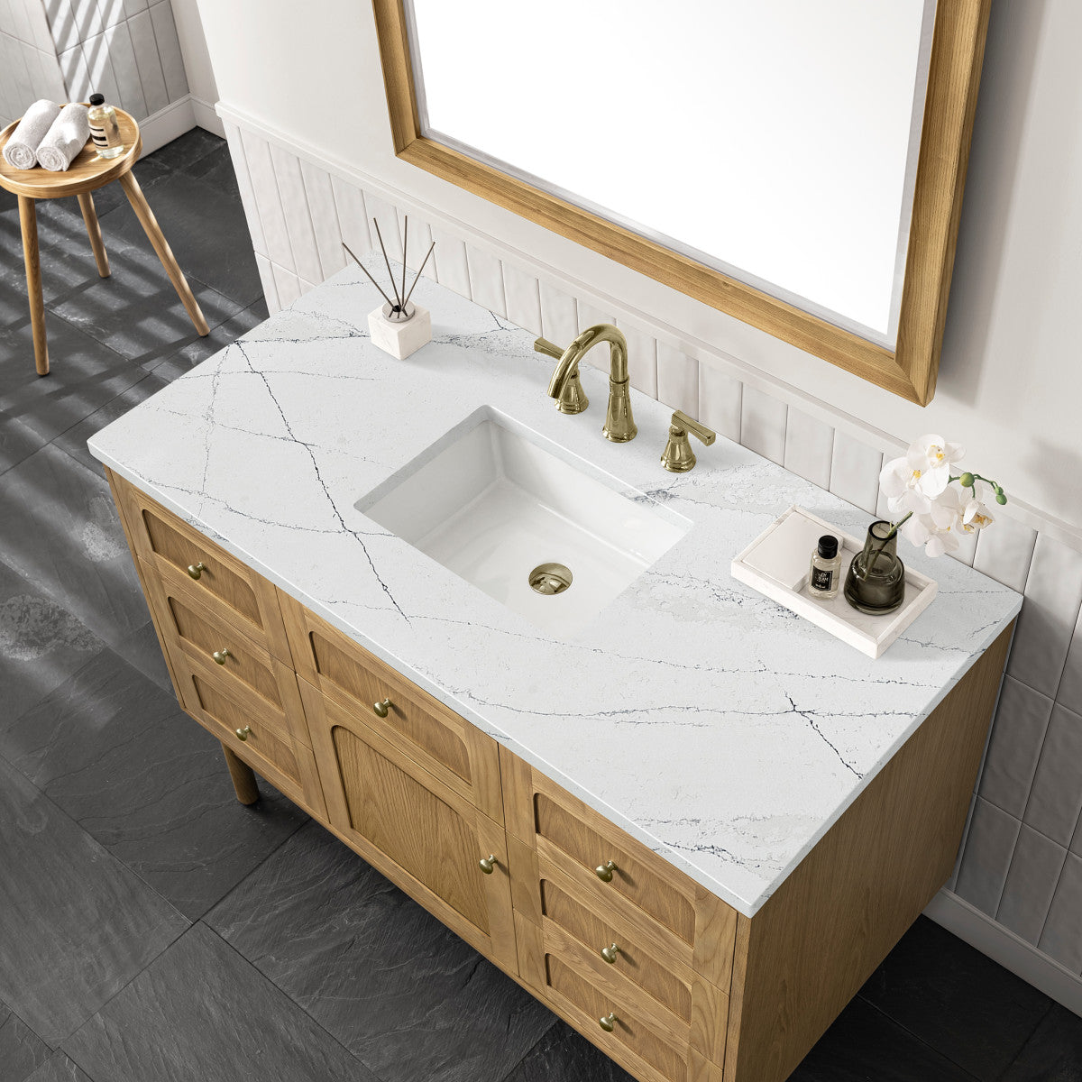 Laurent 48" Single Vanity Cabinet, Light Natural Oak