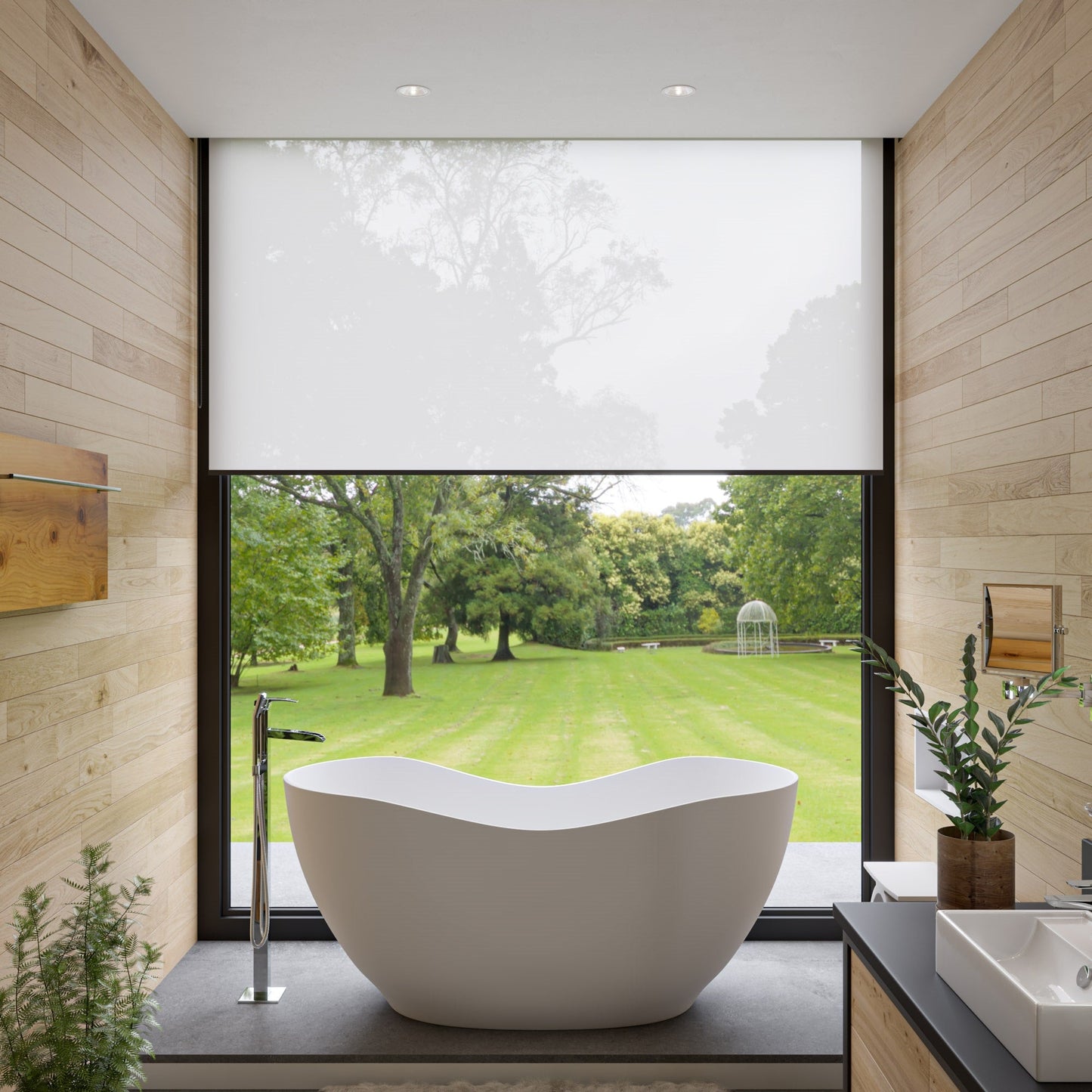 ALFI brand  AB9949 66" White Solid Surface Smooth Resin Soaking Bathtub