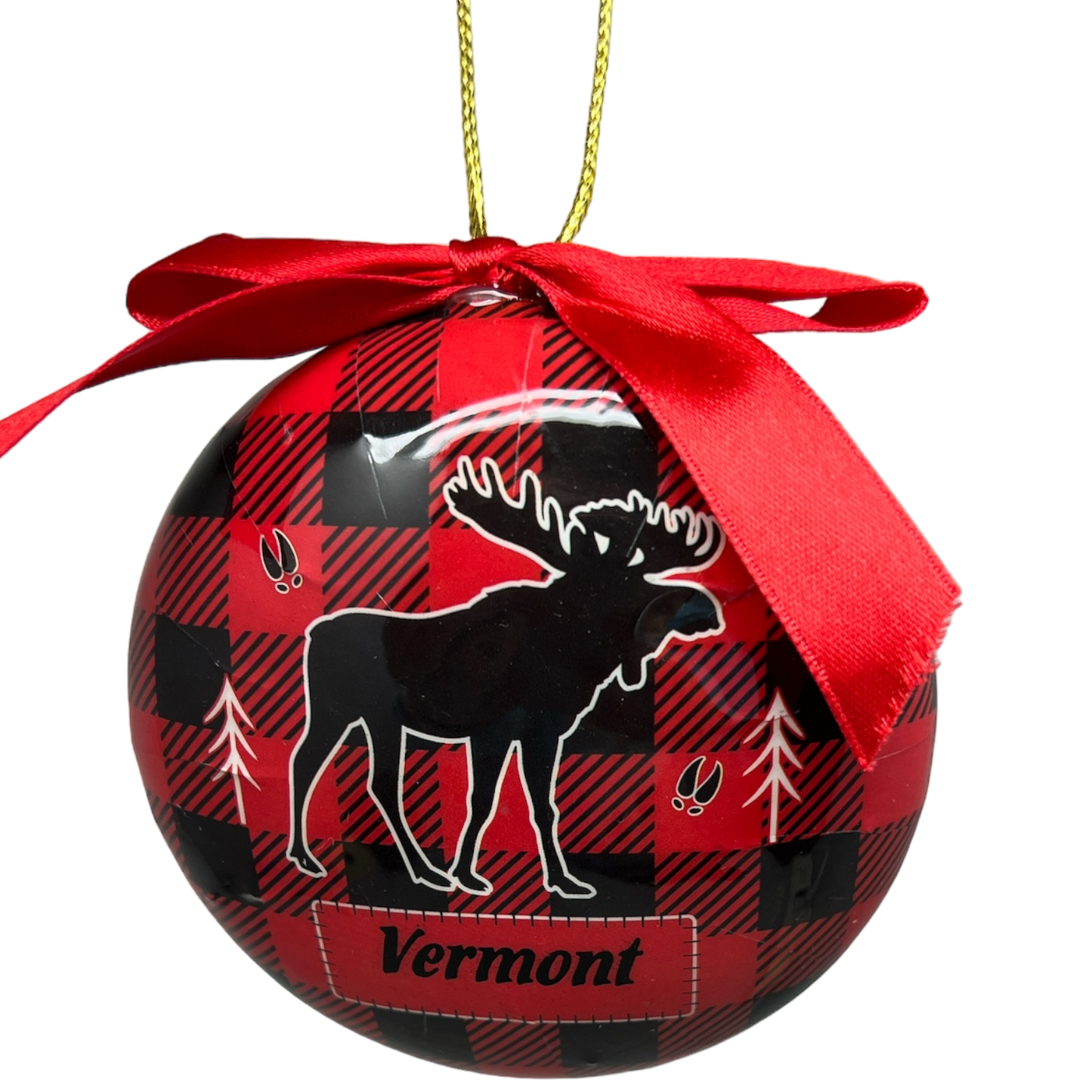 Moose Plaid 3" Ball Ornament