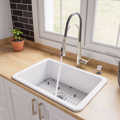 ALFI brand ABF2718UD 27" x 18" Fireclay Undermount / Drop In Firelcay Kitchen Sink