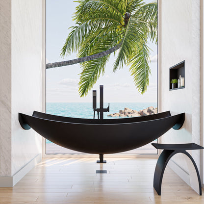 ALFI brand HammockTub2 HammockTub2 71" Solid Surface Resin Suspended Wall Mounted Hammock Bathtub