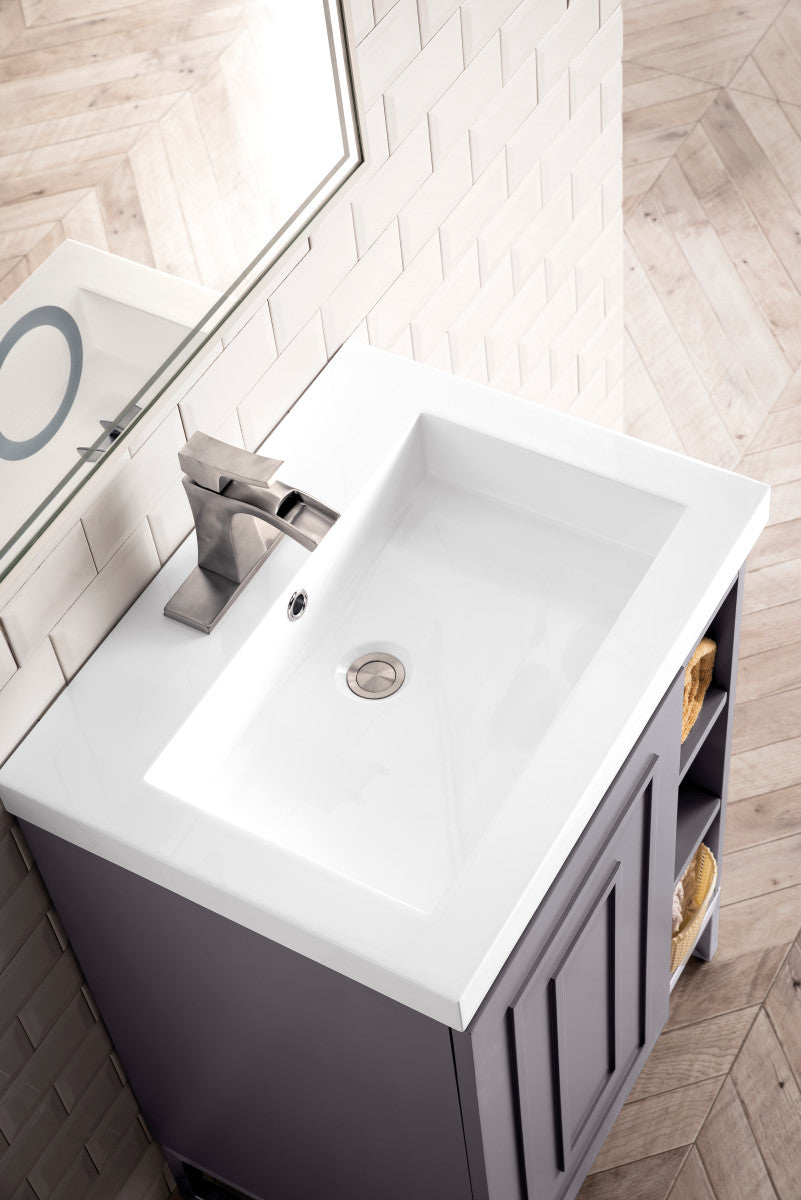 Alicante 24" Single Vanity with White Glossy Composite Stone Top