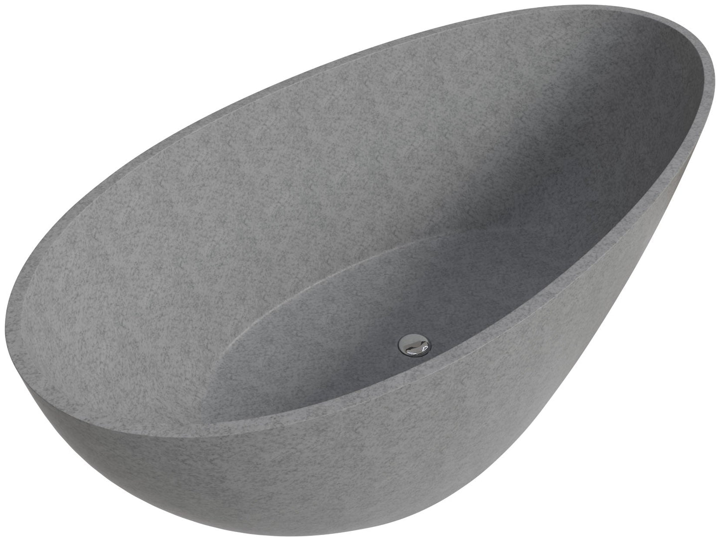 ALFI brand  ABCO72TUB 72" Solid Concrete Tear Drop Freestanding Bathtub