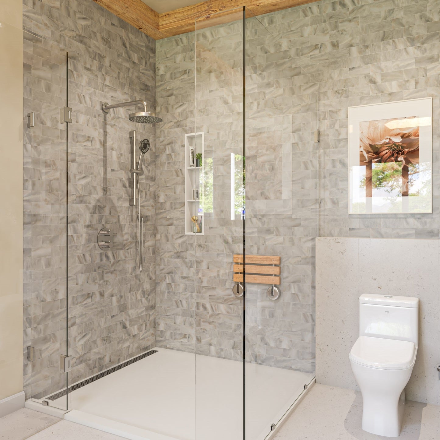 ALFI brand ABLD47C Linear Shower Drain with Groove Holes