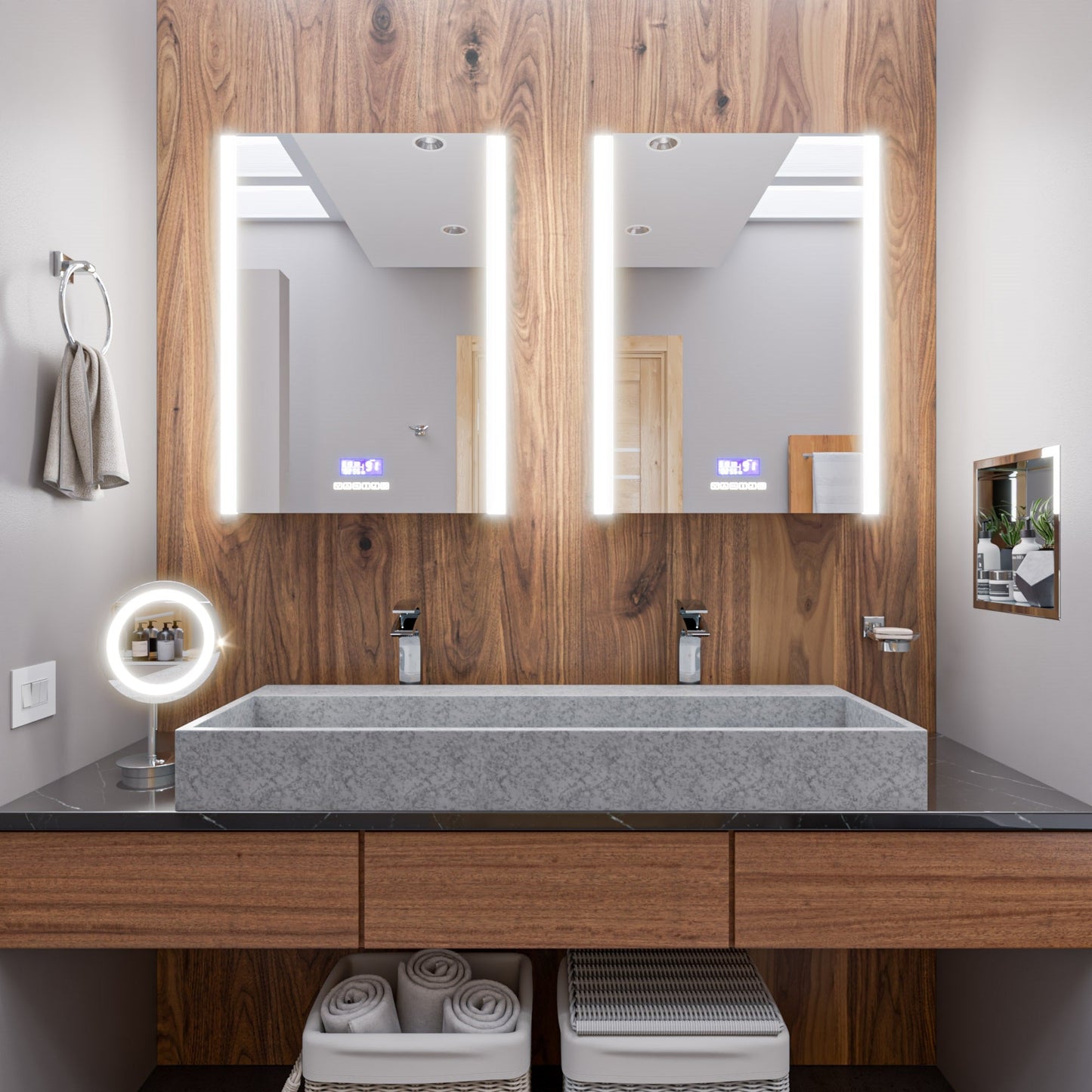 ALFI brand  ABCO48TR 48" Solid Concrete Gray Matte Trough Sink for the Bathroom
