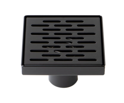 ALFI brand ABSD55C 5" x 5" Square Stainless Steel Shower Drain with Groove Holes