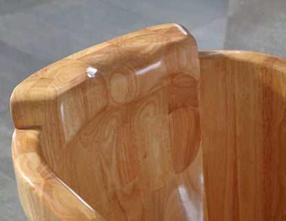 ALFI brand  AB1187 57" Free Standing Rubber Wooden Soaking Bathtub with Headrest