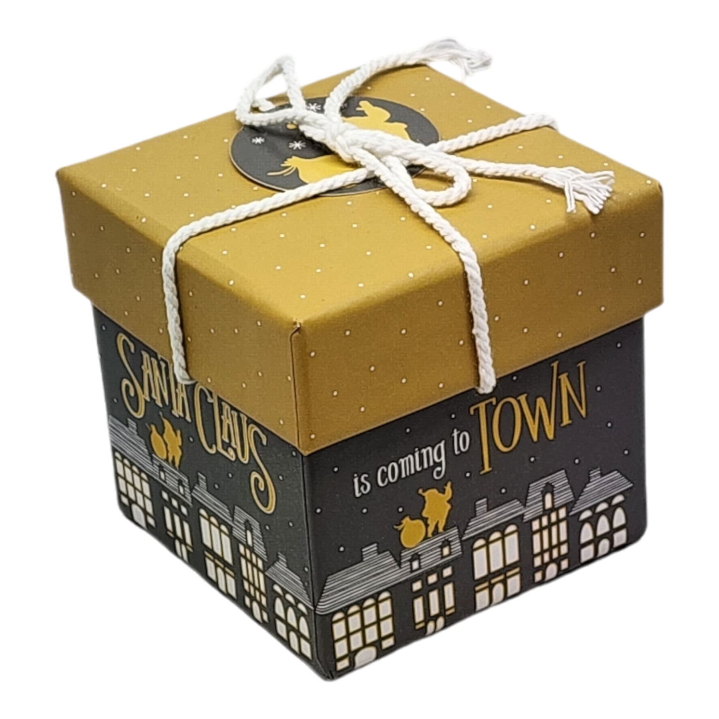 Gift Box Cube for Gift Cards - 3" x 3" - Santa Claus is Coming to Town