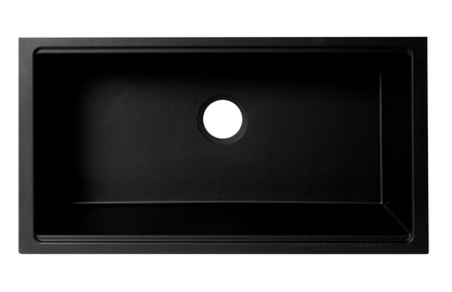 ALFI brand AB3418SBUM 33" Granite Composite Workstation Step Rim Single Bowl Undermount Sink with Accessories