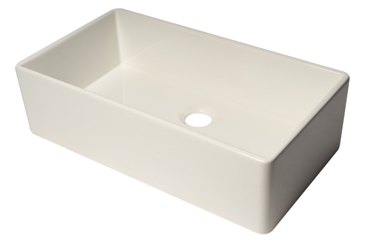 ALFI brand AB536 AB536-W White 36" Smooth Apron Single Bowl Fireclay Farm Sink