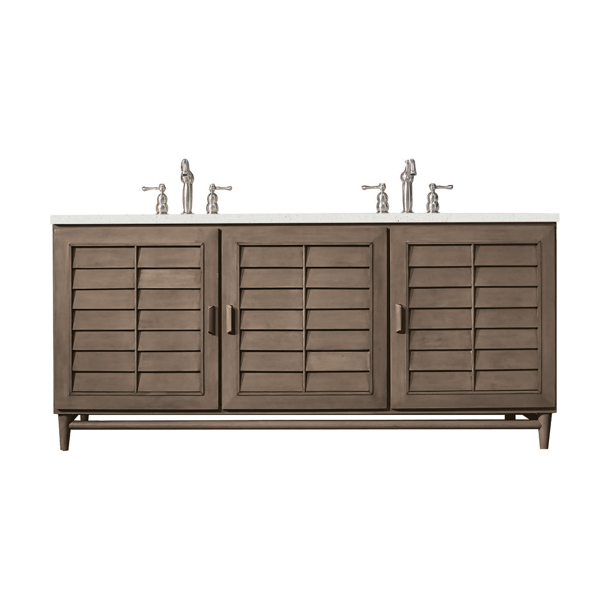 Portland 72" Double Vanity Cabinet, Whitewashed Walnut