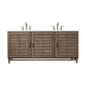 Portland 72" Double Vanity Cabinet, Whitewashed Walnut