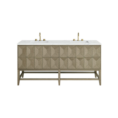 Emmeline 72" Double Vanity Cabinet, Pebble Oak