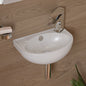 ALFI brand  ABC118 White 14" Small Wall Mounted Ceramic Sink with Faucet Hole
