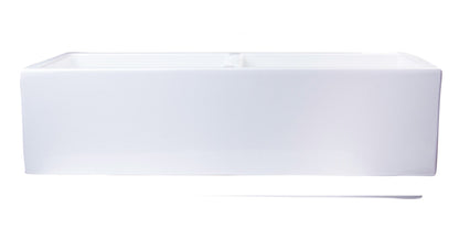 ALFI brand AB3918DB Smooth Apron Thick Wall Fireclay Double Bowl Farm Sink
