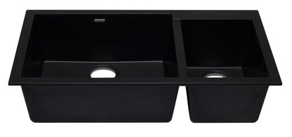 ALFI brand AB3319UM 34" Double Bowl Undermount Granite Composite Kitchen Sink