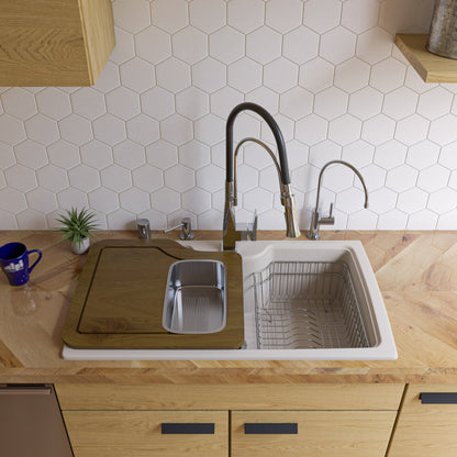 ALFI brand AB3520DI 35" Drop-In Single Bowl Granite Composite Kitchen Sink