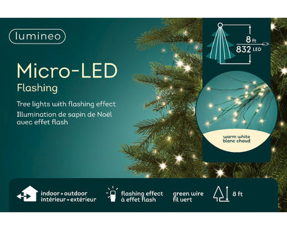 Twinkling Dreams Micro-LED Tree String Lights - Warm White - Green Wire