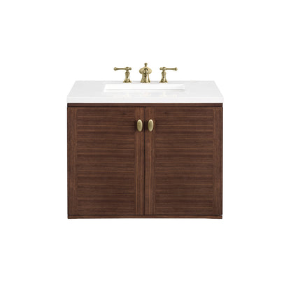 Amberly 30" Single Vanity Cabinet, Mid-Century Walnut