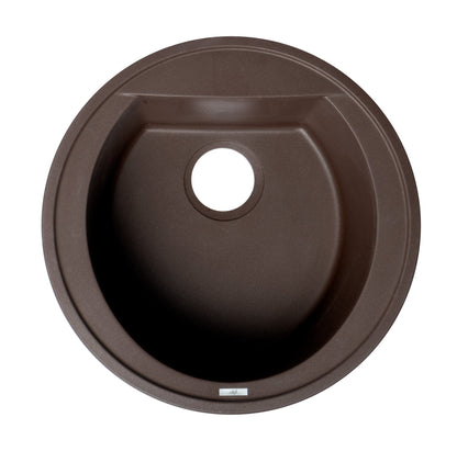 ALFI brand AB2020DI 20" Drop-In Round Granite Composite Kitchen Prep Sink