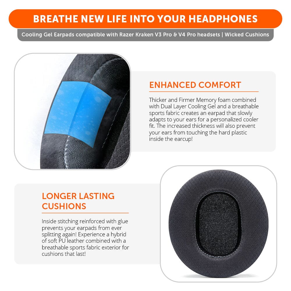 Razer Kraken V3, V3 Pro, V4 & V4 Pro Earpads - WC FreeZe Cooling Gel