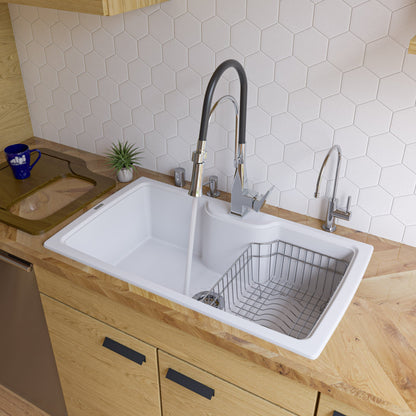 ALFI brand AB3520DI 35" Drop-In Single Bowl Granite Composite Kitchen Sink