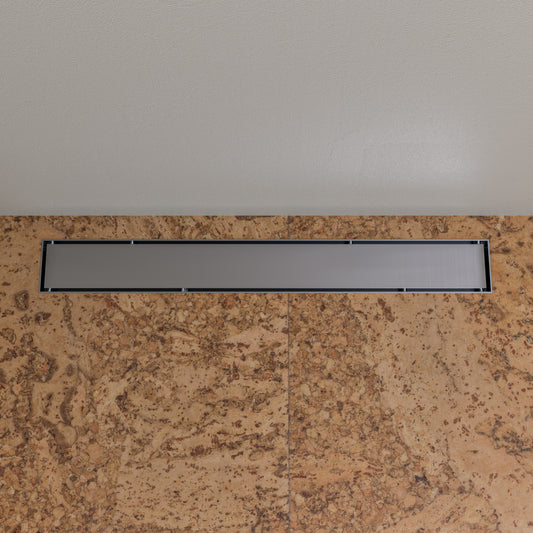 ALFI brand  ABLD24B-BSS 24" Modern Brushed Stainless Steel Linear Shower Drain with Solid Cover