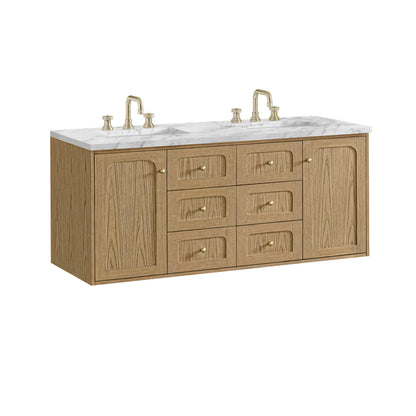 Laurent 60" Double Vanity, Light Natural Oak