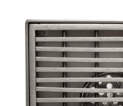 ALFI brand  ABSD55D 5" x 5" Square Stainless Steel Shower Drain with Groove Lines