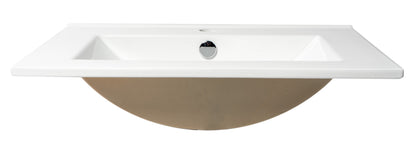 ALFI brand  ABC803 White 25" Rectangular Drop In Ceramic Sink with Faucet Hole