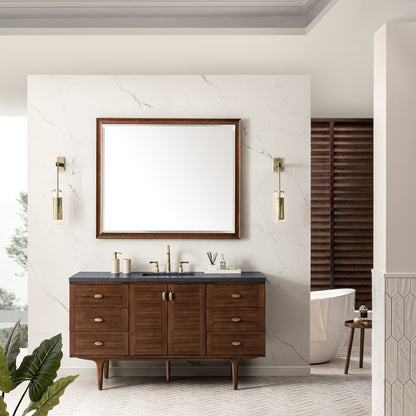 Amberly 60" Single Vanity Cabinet, Mid-Century Walnut