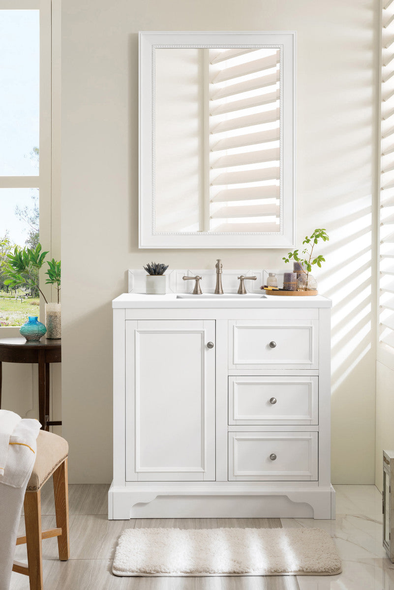 De Soto 36" Single Vanity Cabinet, Bright White