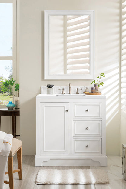 De Soto 36" Single Vanity Cabinet, Bright White