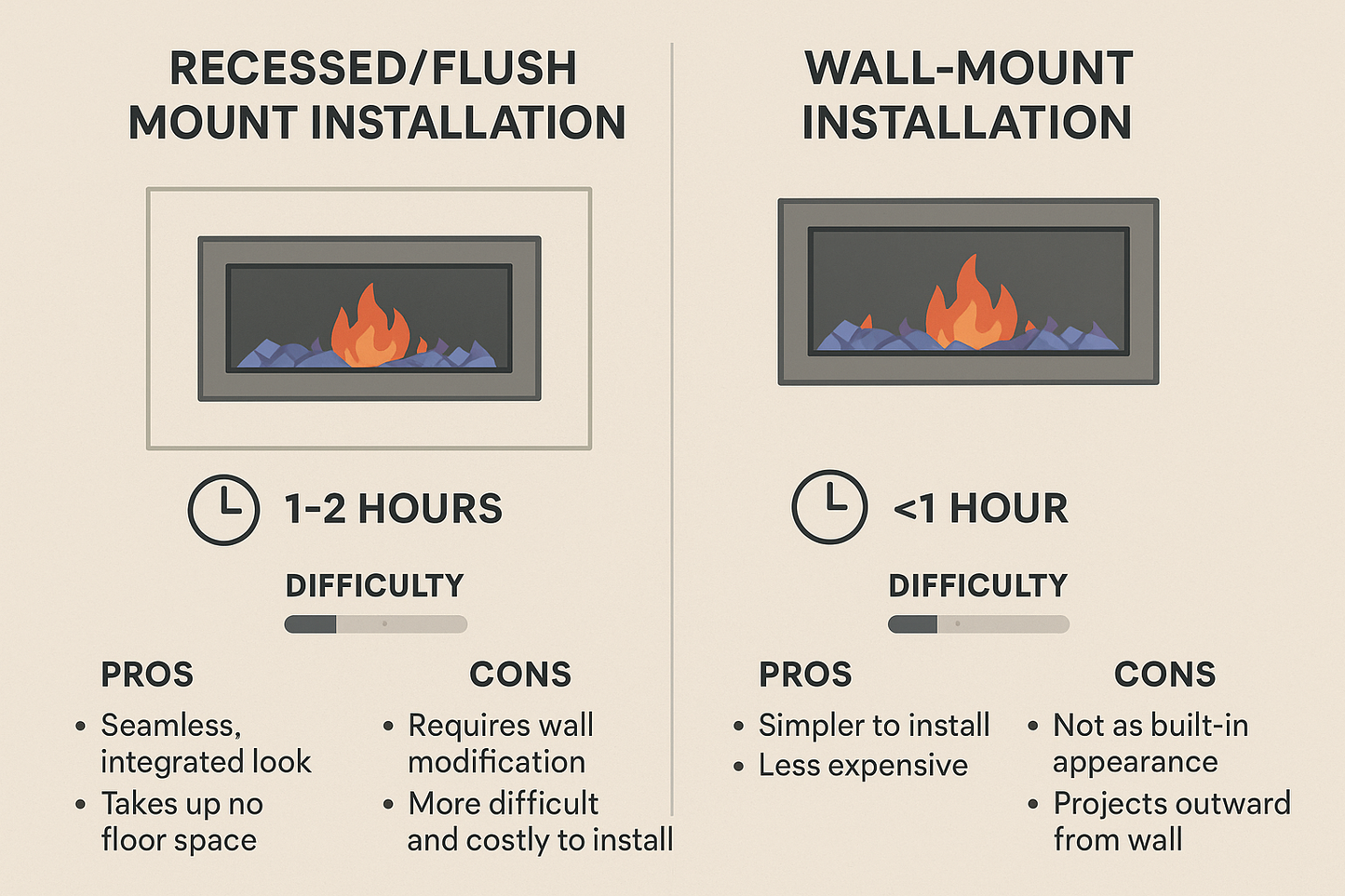 Recessed vs Wall-Mount Installation Comparison