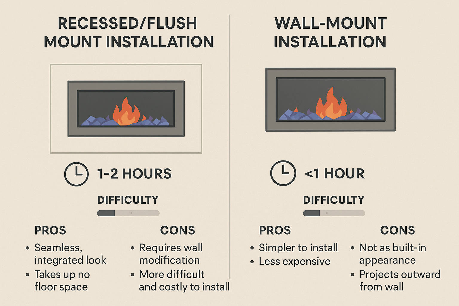 Recessed vs Wall-Mount Installation Comparison
